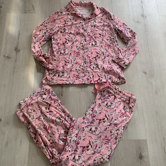 Vera Bradley Long-Sleeved Button Pajama‎ Top and pants in Knit Cotton/Spandex M - Picture 3 of 11